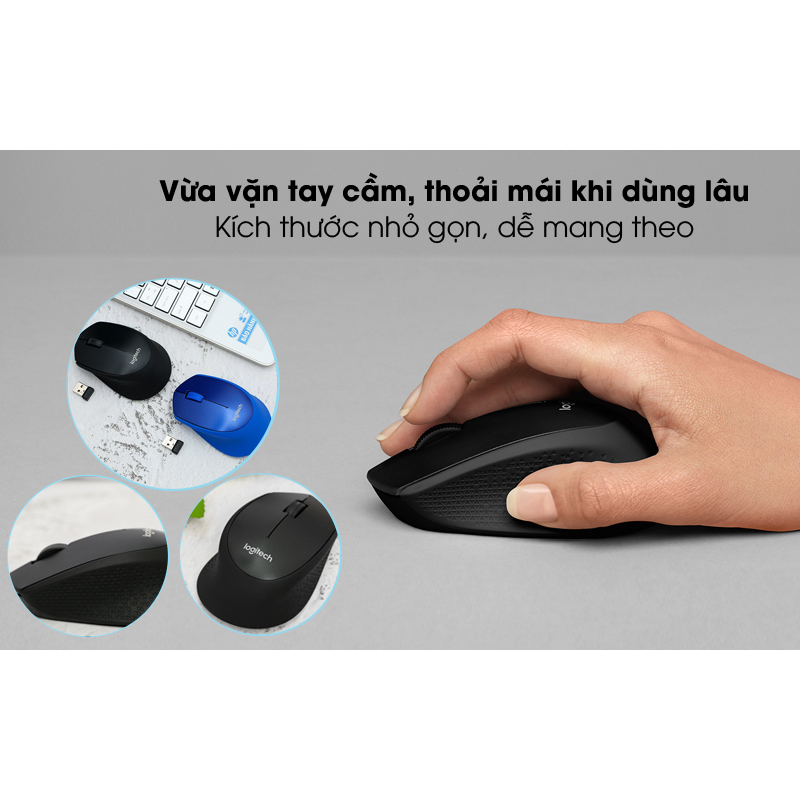 Chuột Logitech M331 SILENT Yên lặng Không dây, Kết nối cổng Usb - Bảo hành 12 tháng