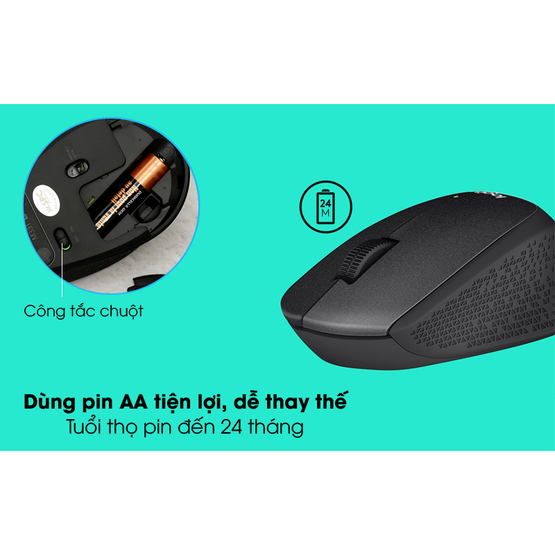 Chuột Logitech M331 SILENT Yên lặng Không dây, Kết nối cổng Usb - Bảo hành 12 tháng