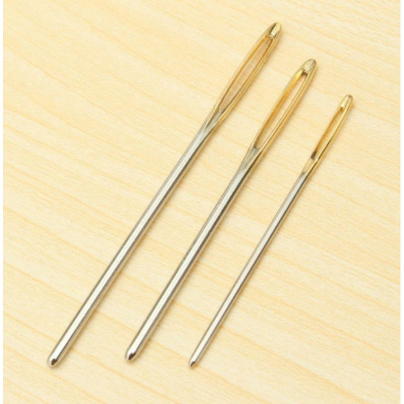 Kim khâu len bằng thép không gỉ chuôi mạ