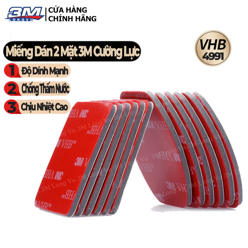 Băng keo 2 mặt 3M VHB 4991 băng keo siêu dính dán camera hành trình, chống thấm, không để lại vết keo - 3M Long Vu