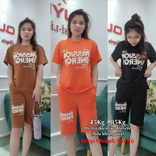 Đồ bộ nữ mặc nhà bộ mặc nhà bigsize sau sinh dễ thương thun cotton quần lửng S162