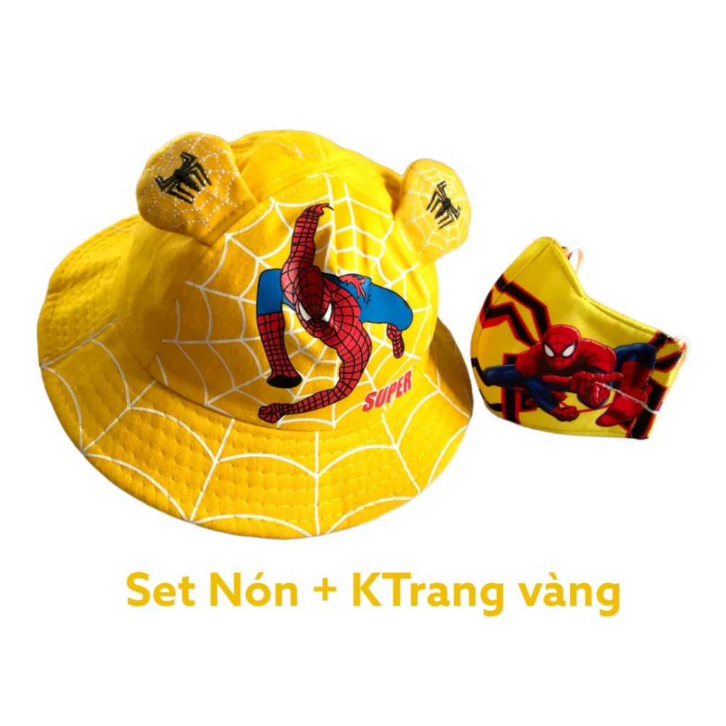 Mũ vành Sprider man cho bé trai, Nón bucket người nhện cho bé