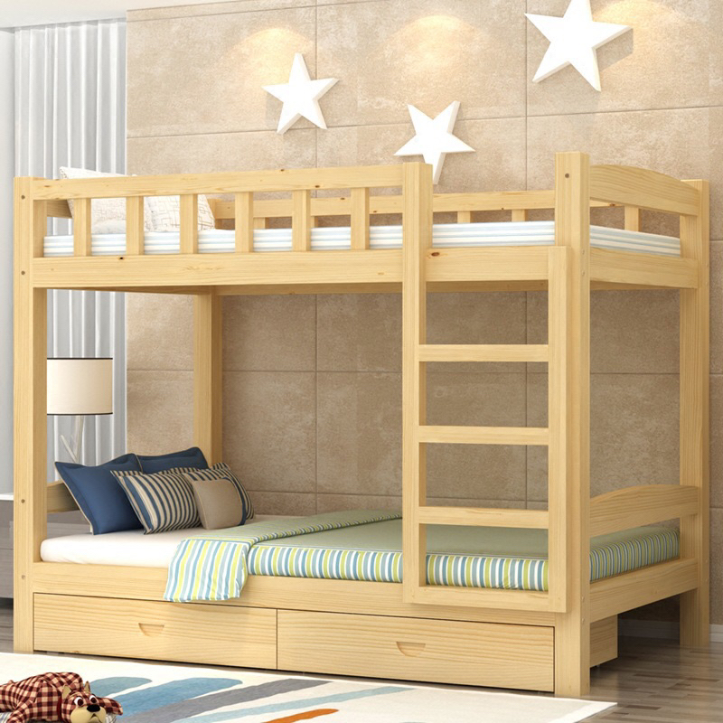 Giường tầng, giường gỗ thông không mối mọt KT 90 x 190 x 160 .