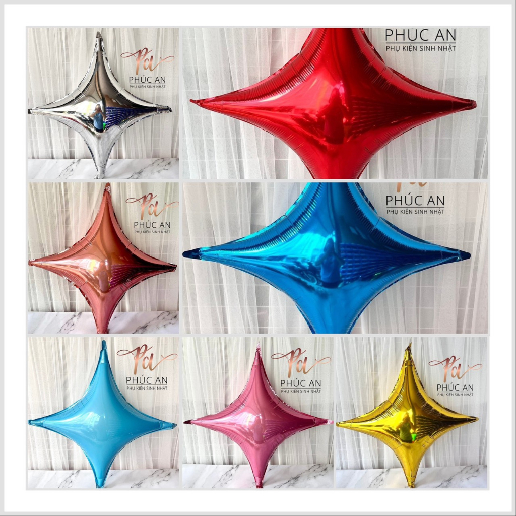 Bóng kiếng sao 4 cánh 18INCH trang trí cho tiệc sinh nhật happy birthday