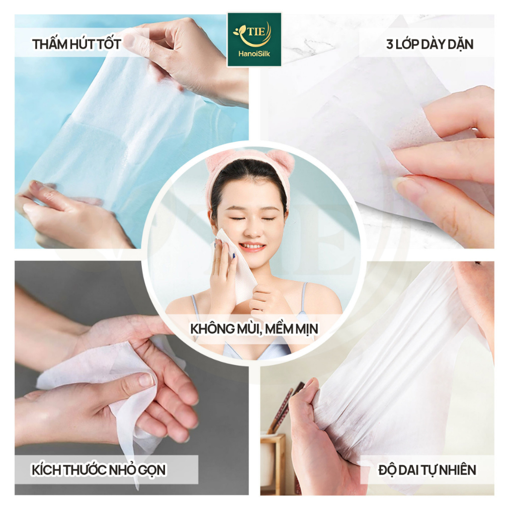 Combo 8 Gói Giấy Ăn Rút Hà Nội Silk 150 Tờ x 3 Lớp Giá Mềm, Khăn Giấy 100% Gỗ Tự Nhiên Mềm Mại Bền Dai An Toàn Cho Bé