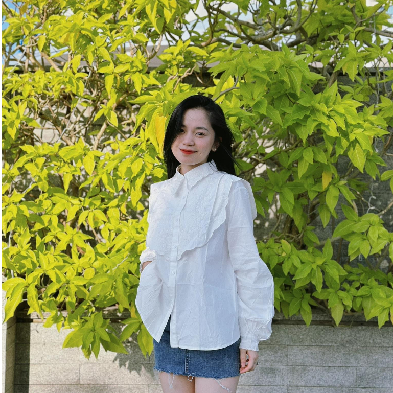 Áo sơ mi trắng bèo thêu tay bồng Zarraa ( Od QC l1) -Tinahouse.2021
