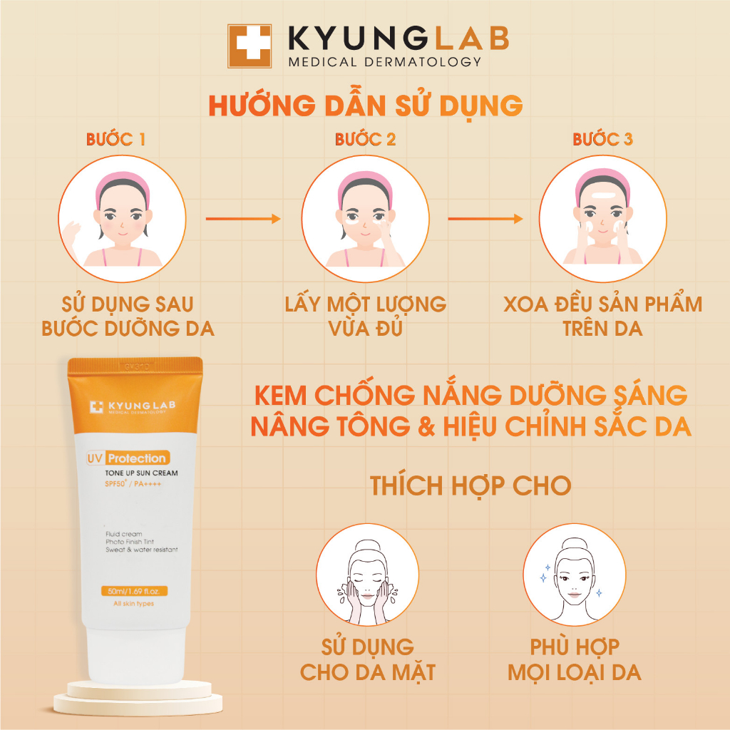 Kem chống nắng nâng tone KyungLab Tone Up Sun Cream SPF50+ PA++++ 50ml