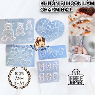 Khuôn silicon nail gấu, nơ, kẹo, bánh