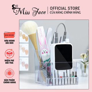 Hộp mica đựng dụng cụ- hộp mica có khay cắm đầu mài, đựng máy mài, cắm cọ chuyên dụng ngành nail