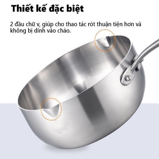 Chảo tuyết Inox KAW - SEKA , chảo chống dính bằng inox đường kính 22,24,26cm dùng được mọi loại bếp