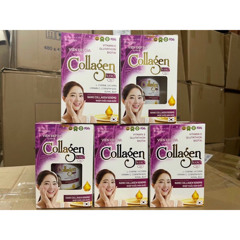 Viên uống đẹp da Collagen Nano Q10 Ngừa Nếp Nhăn, Chống Lão Hóa Hộp 30 viên