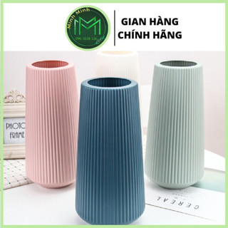 Bình Hoa Bằng Nhựa Trang Trí Nhà Cửa Màu Trơn Siêu Dẹp Siêu Sang