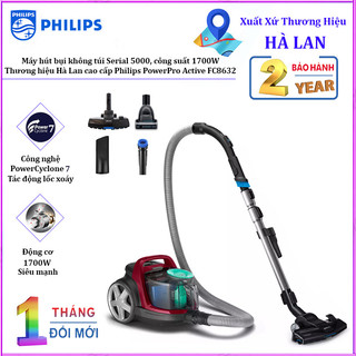 Máy hút bụi không túi philips powerpro active fc8632, serial 5000, công suất 1700w