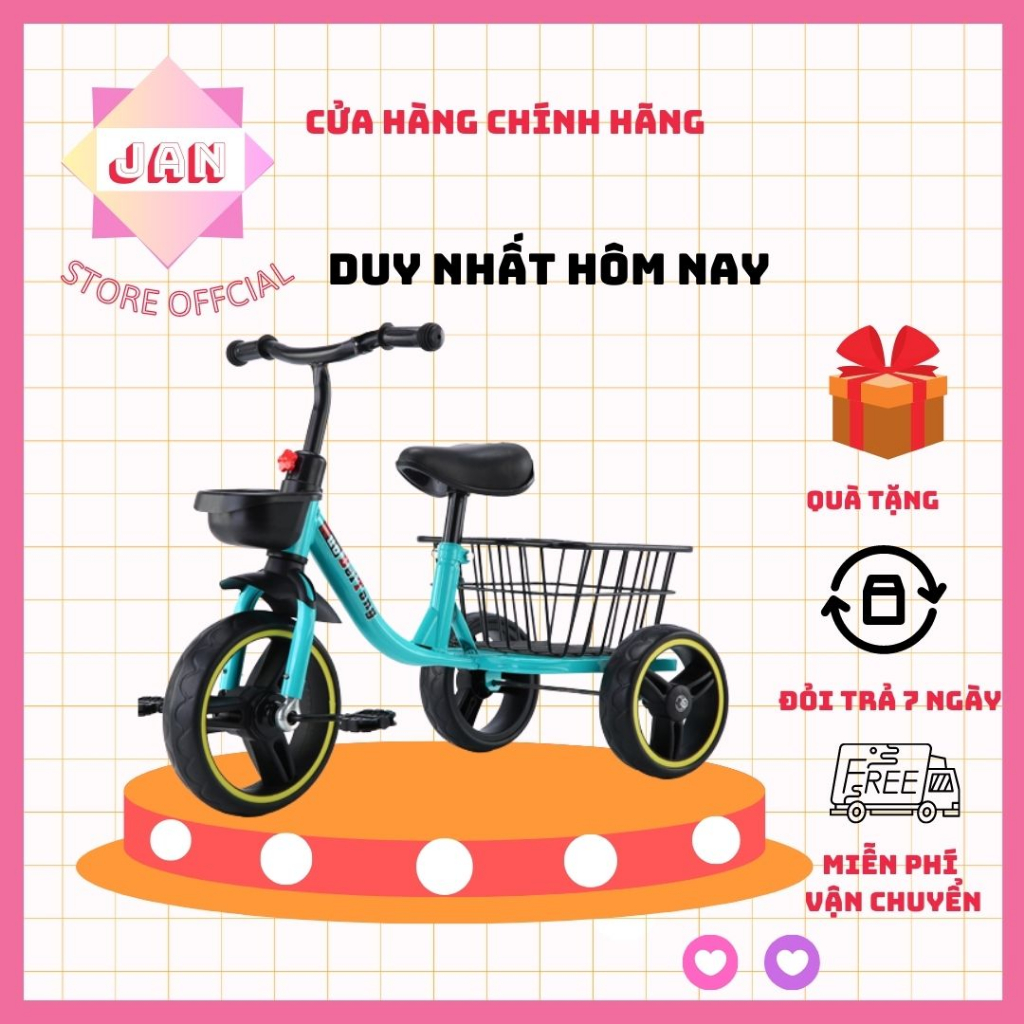 Xe đạp 3 bánh, xe đạp trẻ em có giỏ đựng đồ cao cấp dành cho bé từ 2-6 tuổi