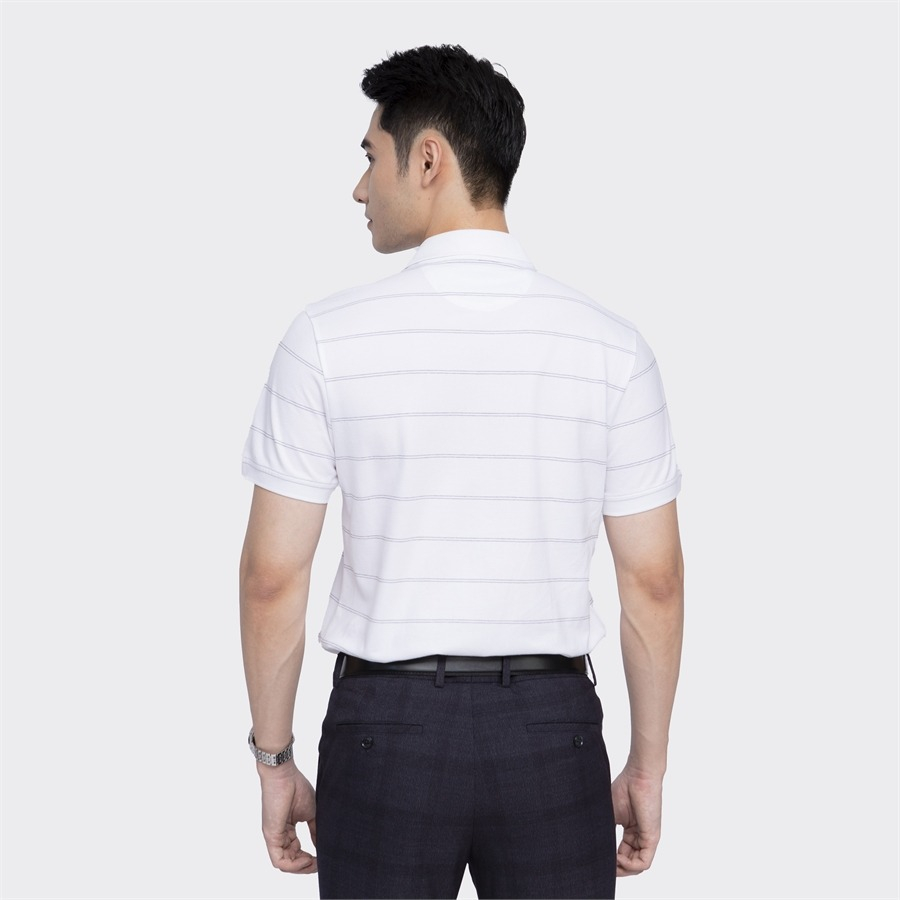 Áo polo ngắn tay ARISTINO phom suông nhẹ, họa tiết kẻ ngang tinh tế, nhã nhặn  - APS002S3