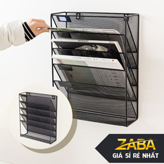 Kệ đựng hồ sơ tạp chí treo tường nhiều tầng khay lưới sắt tiện lợi đựng báo giấy tờ tài liệu Zaba
