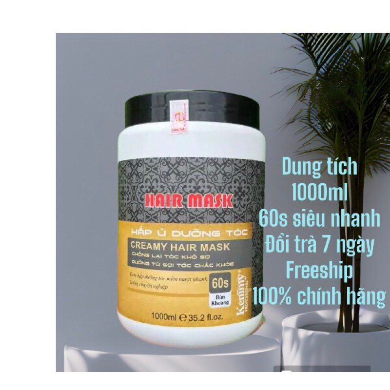 Hấp KENIMY 1000ml argan OIL. Phục hồi siêu nhanh-60s-BÙN KHOÁNG_ PHỤC hồi cho tóc yếu khô xơ