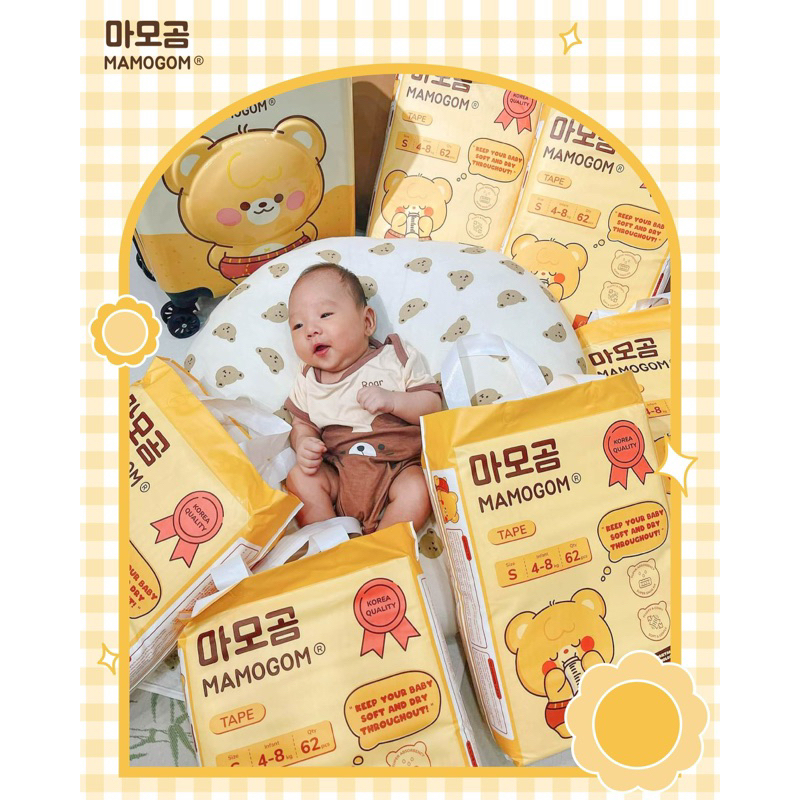 Bỉm dán quần sợi tre organic cao cấp Mamogom Hàn Quốc cho bé đủ size S62/ M52/ L44/ Xl40/ XXL38