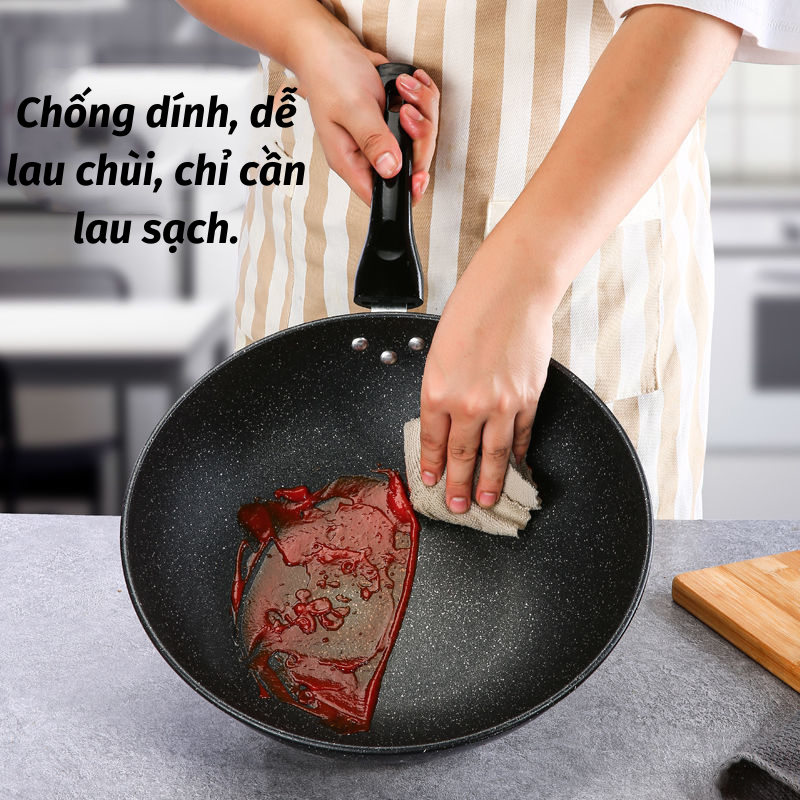 Chảo Chống Dính Domino Lòng Sâu Phù Hợp Xào Nấu Tương Thích Mọi Loại Bếp