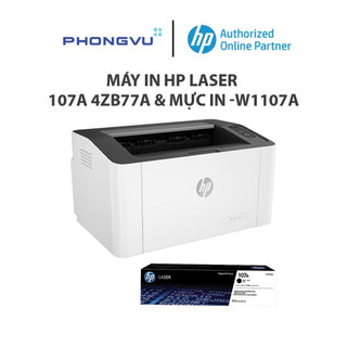 Combo máy in hp laser 107a 4zb77a & mực in hp 107a -w1107a