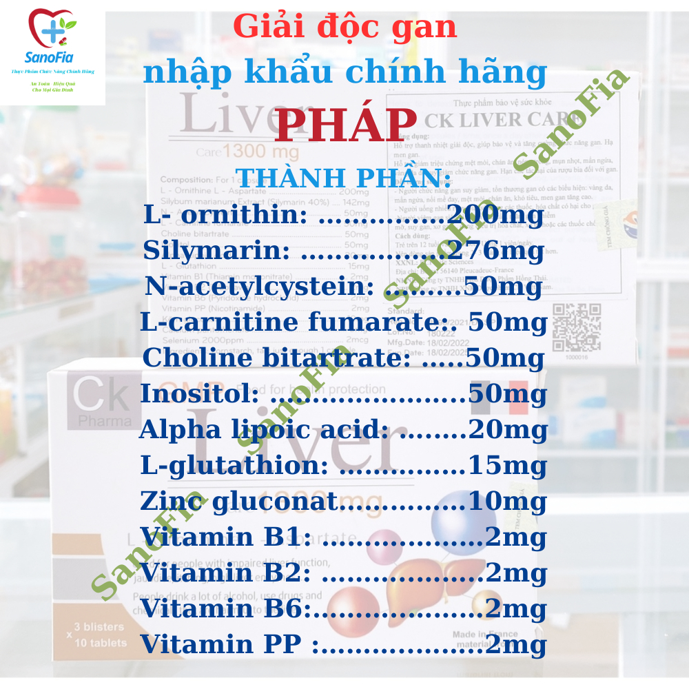 ✅GIẢI ĐỘC GAN CK Liver Care 1300mg - Viên bổ gan nhập khẩu Pháp hộp 30 viên,giúp HẠ MEN GAN,giảm MỆT MỎI,NÓNG TRONG