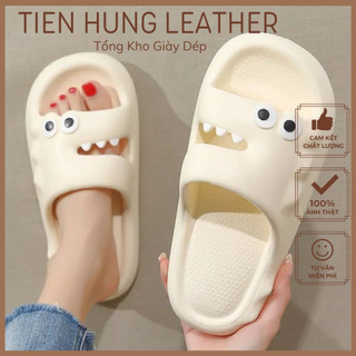 Dép bánh mỳ nữ khủng long đế cao 3cm 2 màu đen trắng TH5009