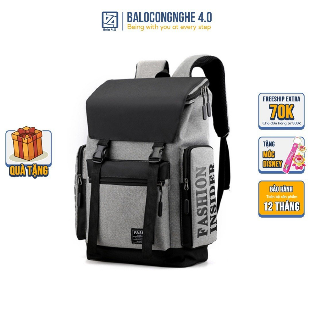 Balo Thời Trang Đi Học Du Lịch Hình Hộp Cỡ Lớn Balo4.0