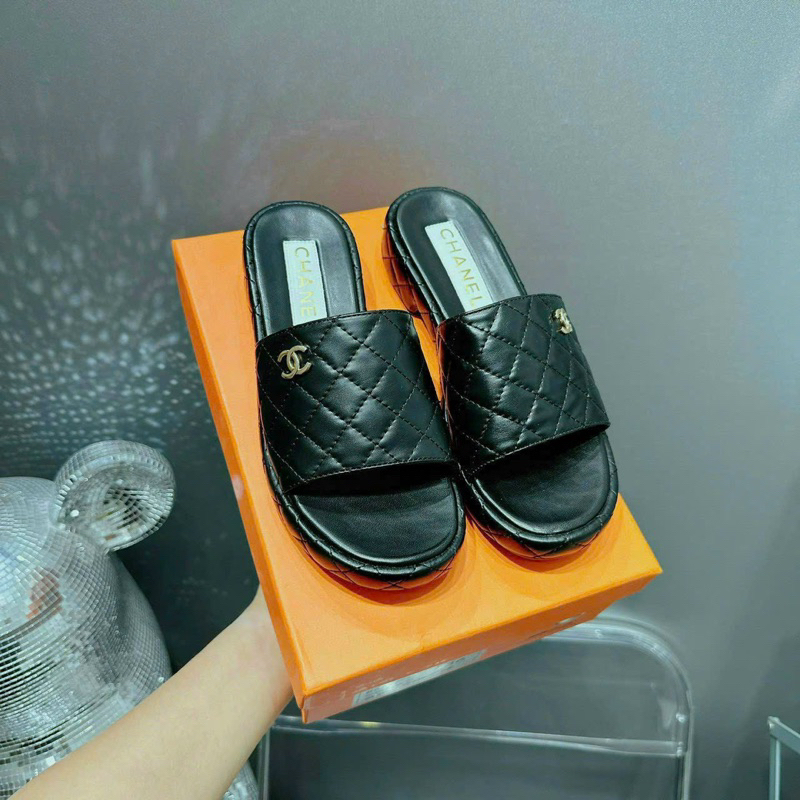 Dép lê nữ Cha.nel đế 3p- Hàng QC fullbox- Kèm video thật