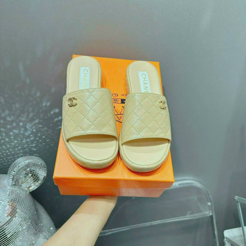 Dép lê nữ Cha.nel đế 3p- Hàng QC fullbox- Kèm video thật