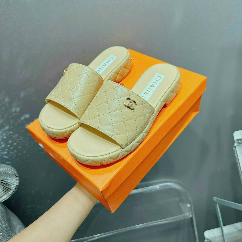 Dép lê nữ Cha.nel đế 3p- Hàng QC fullbox- Kèm video thật