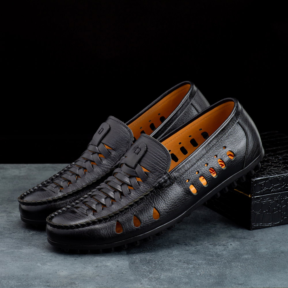 Giày lười nam LEXSHOES giày da bò LS05 cao cấp bảo hành 1 năm