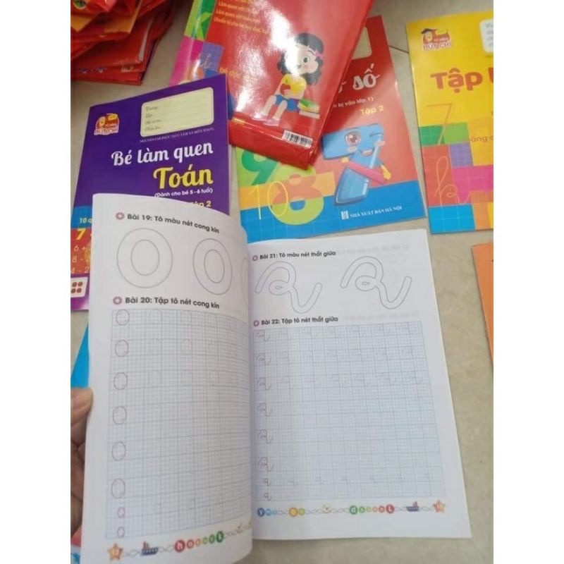 Sách - Bộ hành trang cho bé vào lớp 1 tập tô tập viết chữ, số - 10 quyển kèm bút chì và tẩy