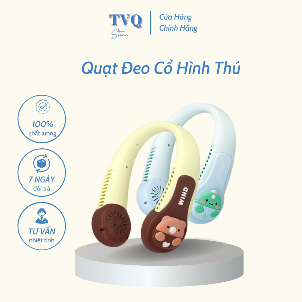 [Mã ICBFRI15 giảm 10% đơn 0đ] Quạt Đeo Cổ Hình Thú Wind 3D Không Cánh - Quạt Đeo Cổ Cho Bé Tích Điện Tiện Lợi Mang Theo | BigBuy360 - bigbuy360.vn