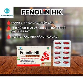 Fenolin Vĩ HK Hỗ trợ tăng tạo máu ,hỗ trợ giảm thiếu máu do thiếu sắt Bổ sung sắt cho người thiếu máu.