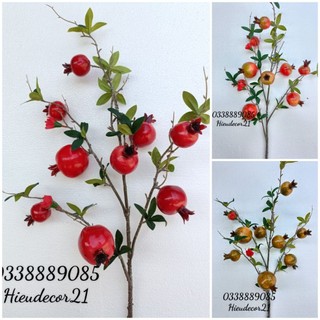 Cành lựu trang trí 9 quả lớn đẹp đủ màu ạ (giống thật 99%)