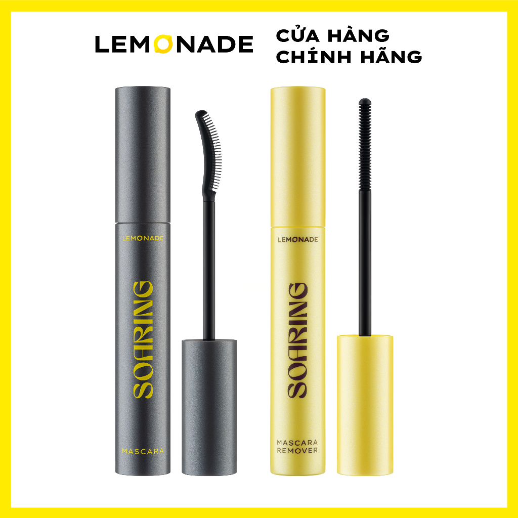 Combo Lemonade Chuốt mi tơi dài lâu trôi Soaring Mascara 6ml & Tẩy trang mi sạch dịu Soaring Mascara Remover 6ml