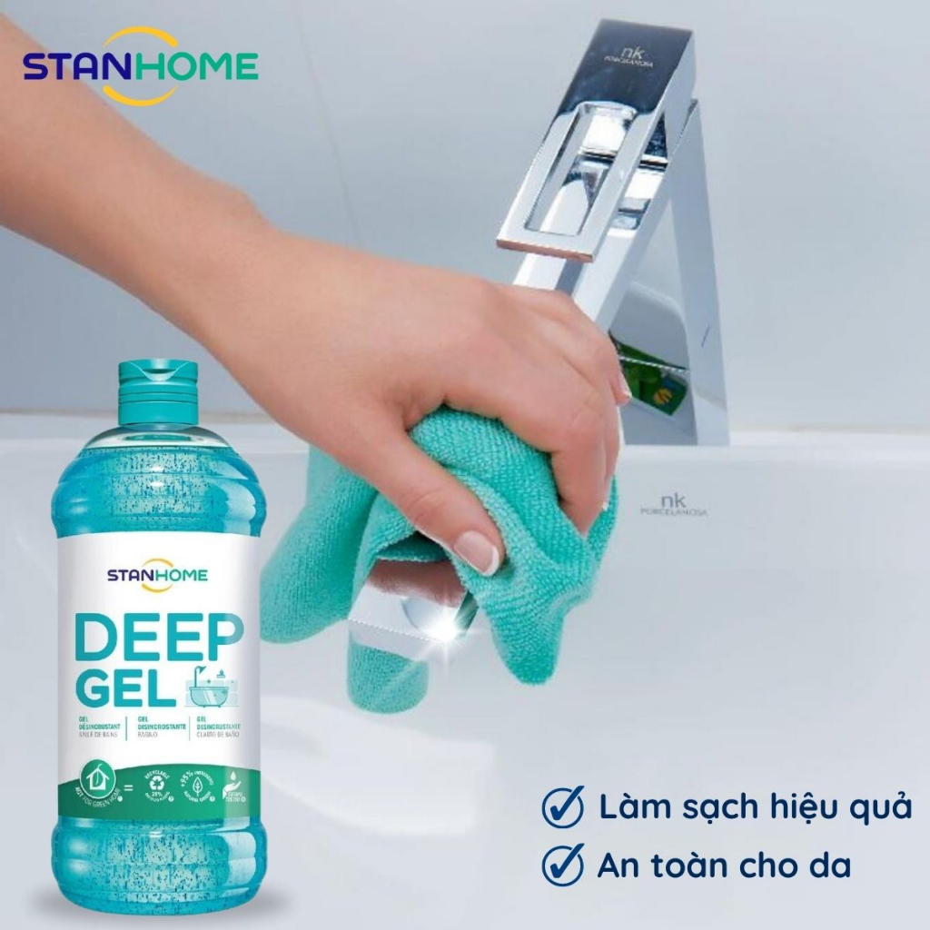 Dung Dịch Tẩy Cặn Canxi Nhà Tắm Đa Năng STANHOME Deep Gel An Toàn Cho Mọi Bề Mặt Phòng Tắm 750ML