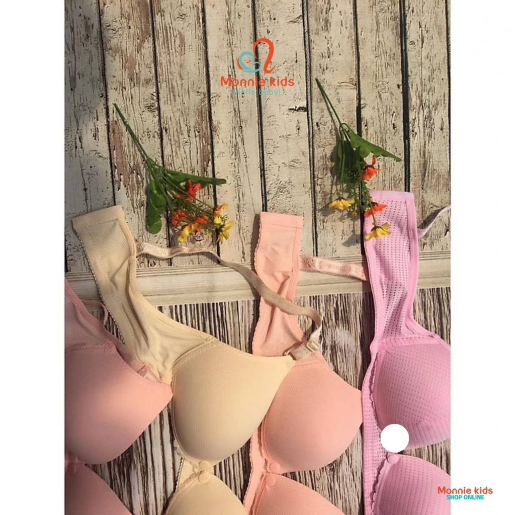 Áo lót bú cotton cho mẹ 4 nấc điều chỉnh, áo ngực cho con bú size 36/38/40/42 - Monnie Kids