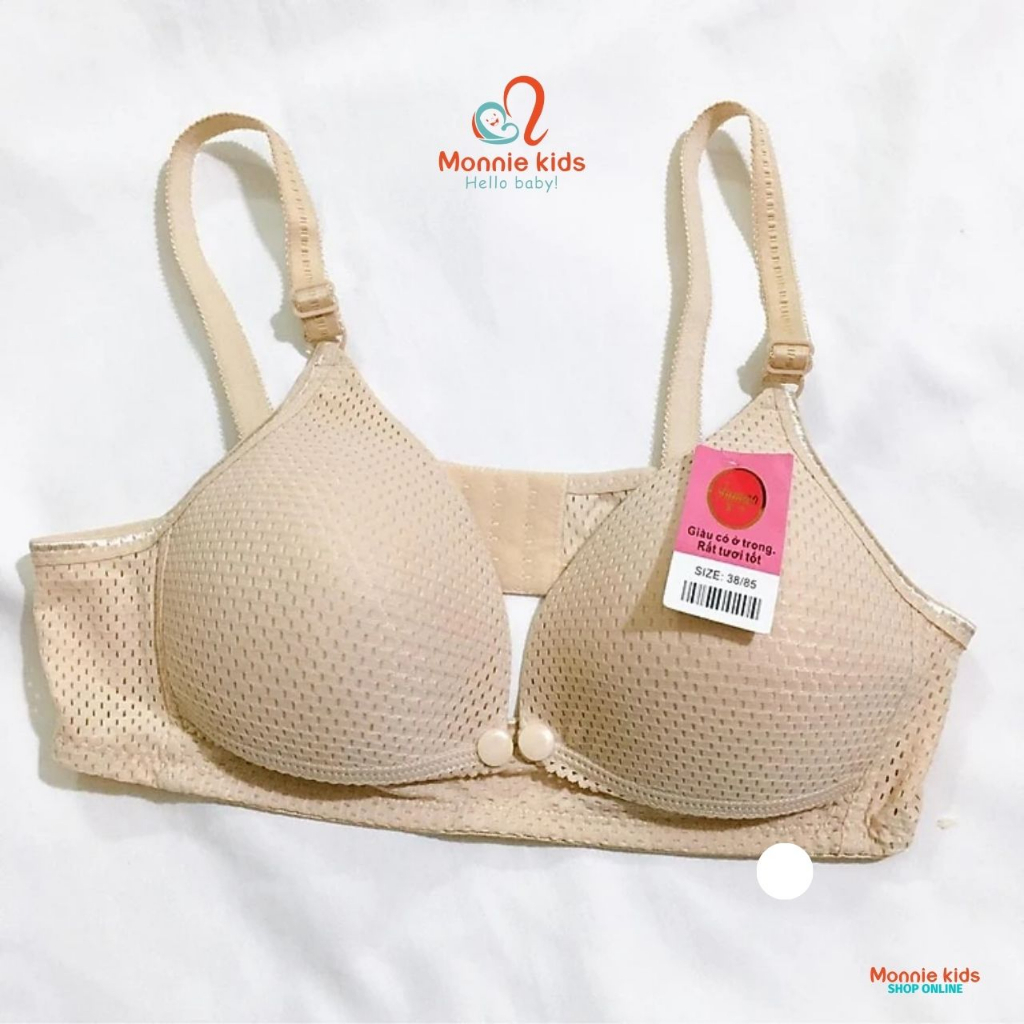 Áo lót bú cotton cho mẹ 4 nấc điều chỉnh, áo ngực cho con bú size 36/38/40/42 - Monnie Kids