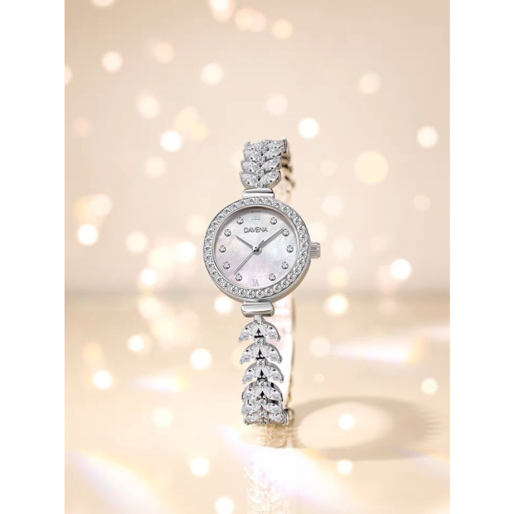 Đồng hồ nữ Davena D61638 Silver 26mm, Authentic, Full box, Luxury Diamond Watch