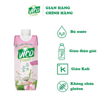 1 hộp nước dừa vico fresh vị sen 330ml