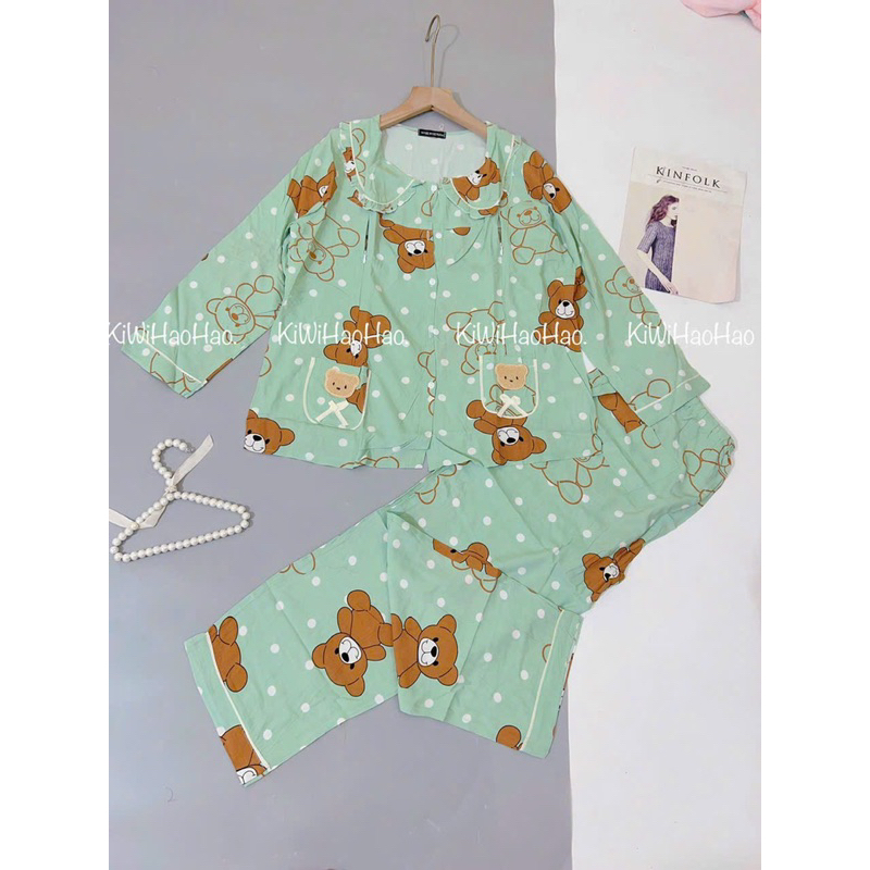 Bộ Bầu Và Sau Sinh Pizama túi gấu Free sz kg