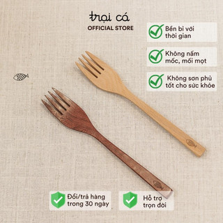 Dĩa Gỗ, Nĩa Gỗ TRẠI CÁ Dĩa Ăn Hoa Quả, Decor Trang Trí Bàn Ăn, Đồ Dùng Nhà Bếp