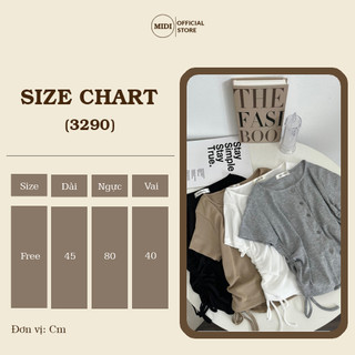 Áo Croptop rút eo cúc giữa (3290) - MIDISTORE