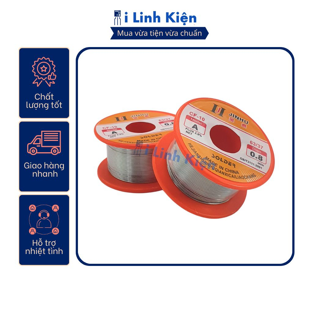 Thiếc hàn nhựa thông sn63 0.8mm 50G chất lượng tốt.