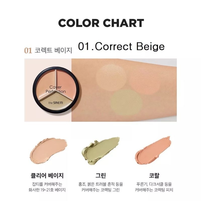 Kem che khuyết điểm 3 màu The Saem