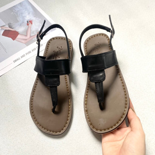 Giày Sandal Nữ M13 Mũi Tròn Xỏ Ngón Thời Trang 3 Màu Trắng, Đen, Nâu Big Size 34-42
