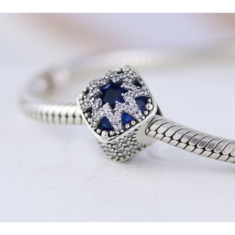 Charm bạc CDE Bông tuyết xanh Glacial Beauty Blue CDE1212