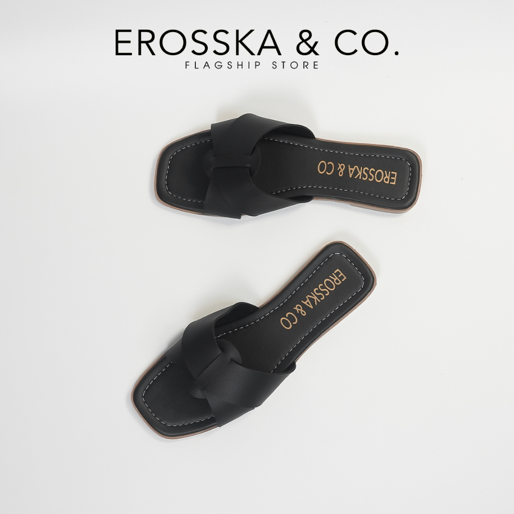 Erosska - Dép đế bệt nữ quai ngang kiểu dáng đơn giản màu hồng - DE065