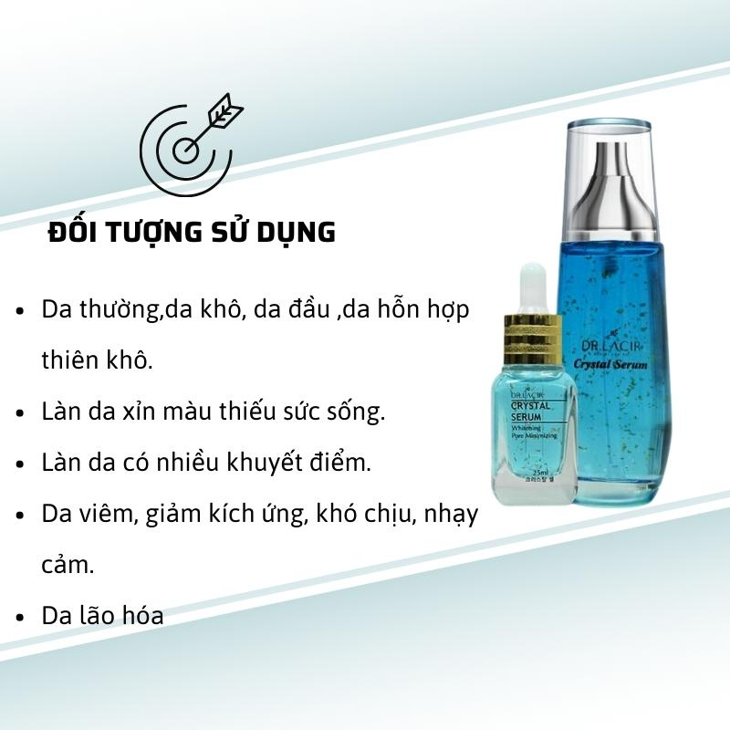 Serum dưỡng trắng Dr Lacir Crystal Serum cấp ẩm chống lão hoá, giảm thâm nám 25ml LM24